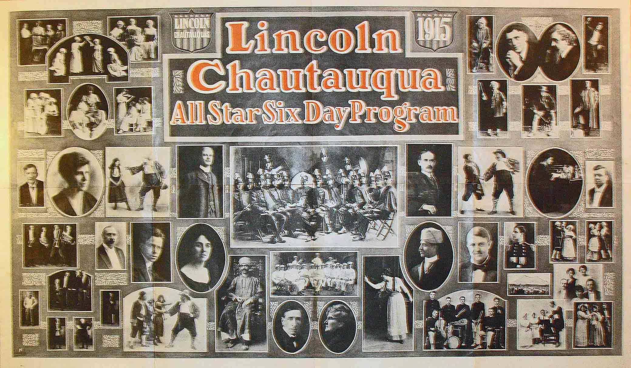 Large poster for the Lincoln Chautauqua program.