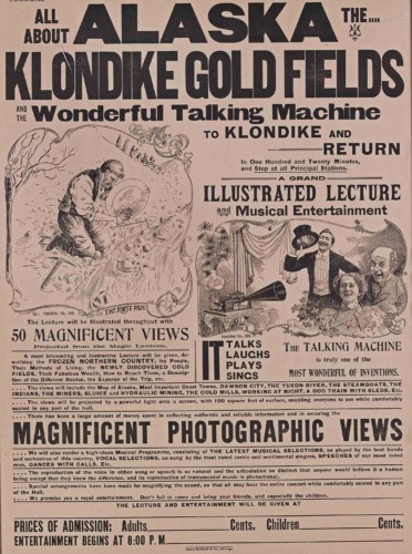 Large broadside for Illustrated Lecture on Alaska Goldfields